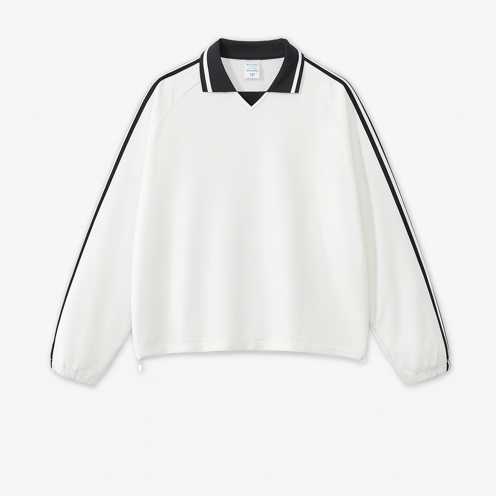 Unisex Vintage College Style Side Stripe Pullover Sweatshirt