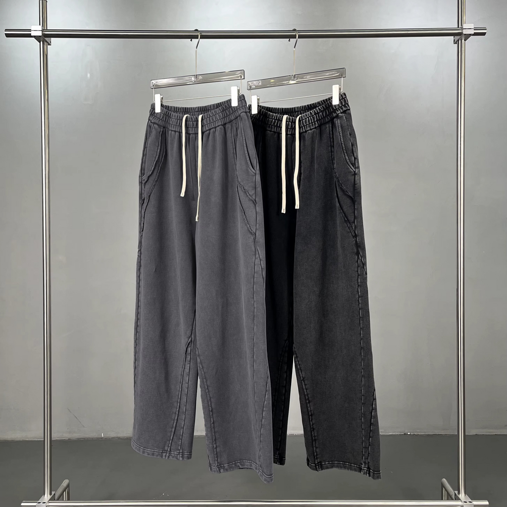 Unisex Baggy Fit Wide Leg Sweatpants –Vintage Streetwear Fleece