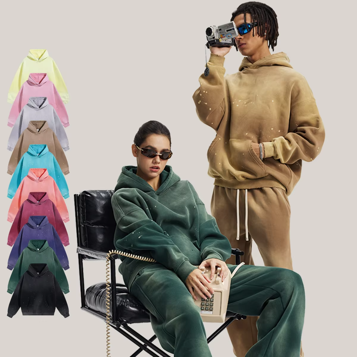 Heavyweight Oversized Distressed Pullover Hoodie