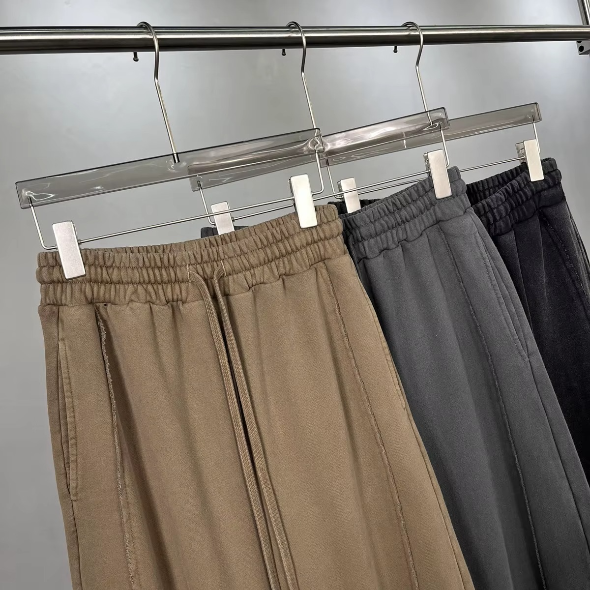 Unisex Solid Pullover Crew Neck Tracksuit Set