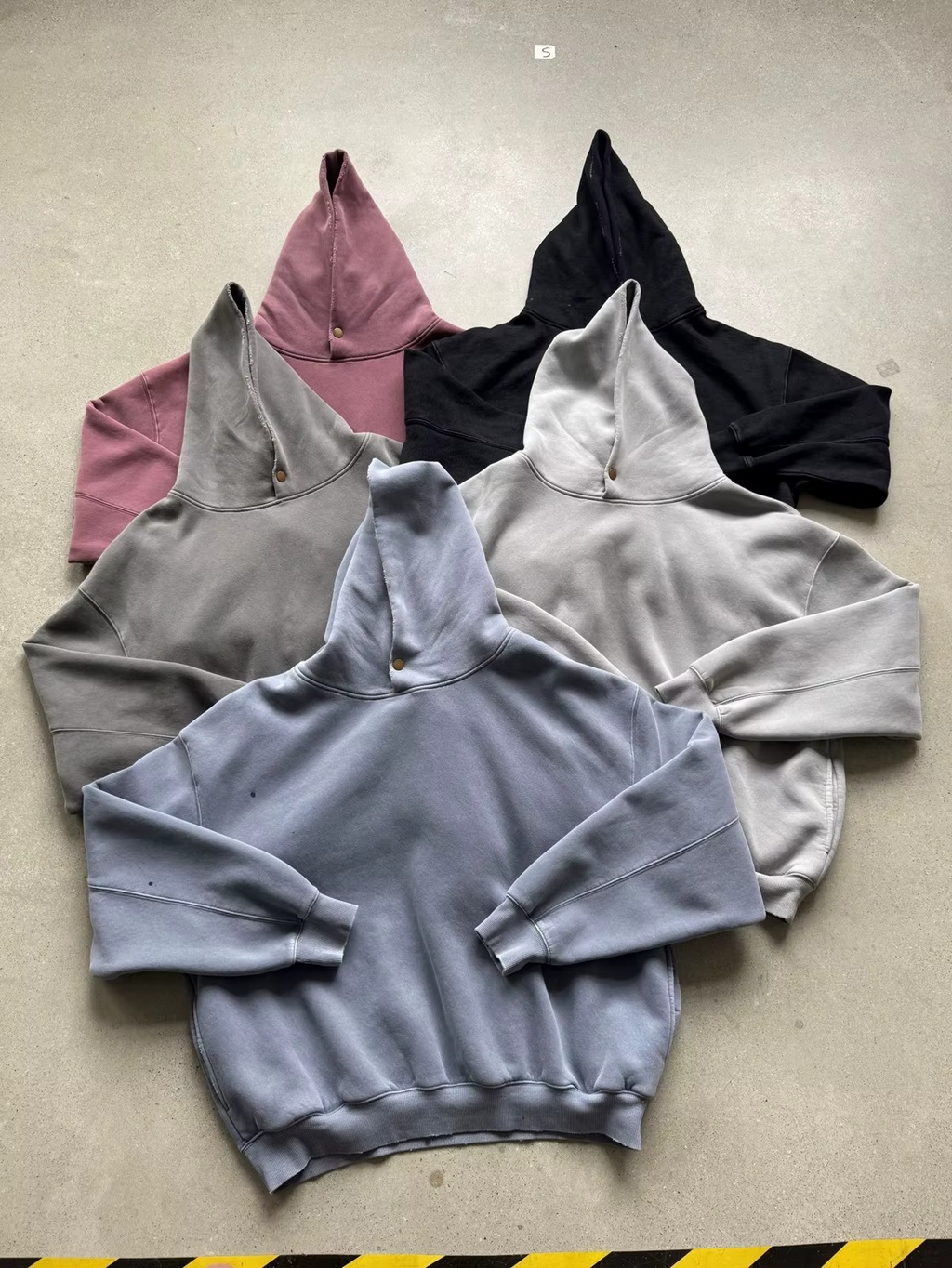 Cropped Acid Wash Fleece Hoodie