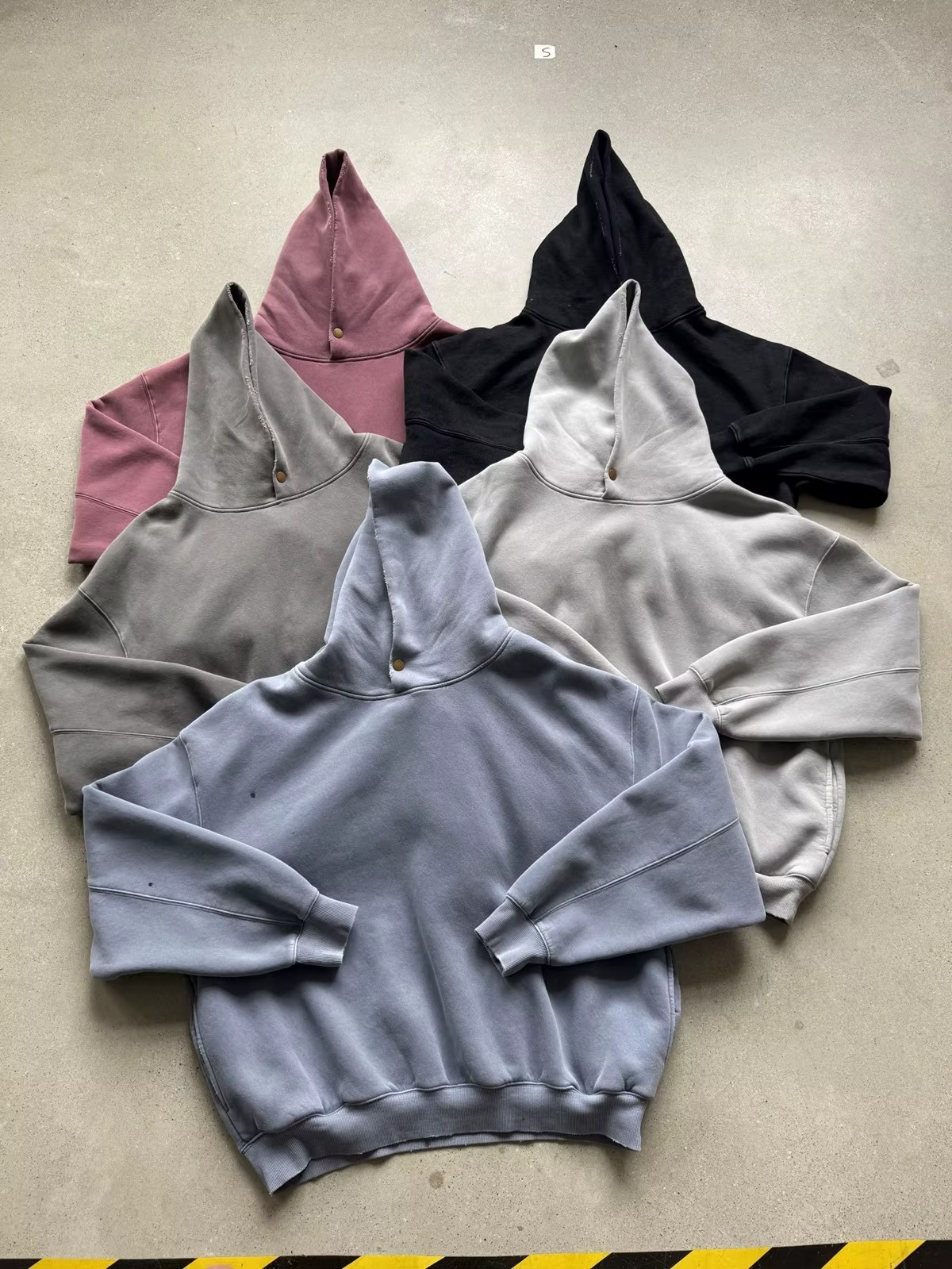 Cropped Acid Wash Fleece Hoodie