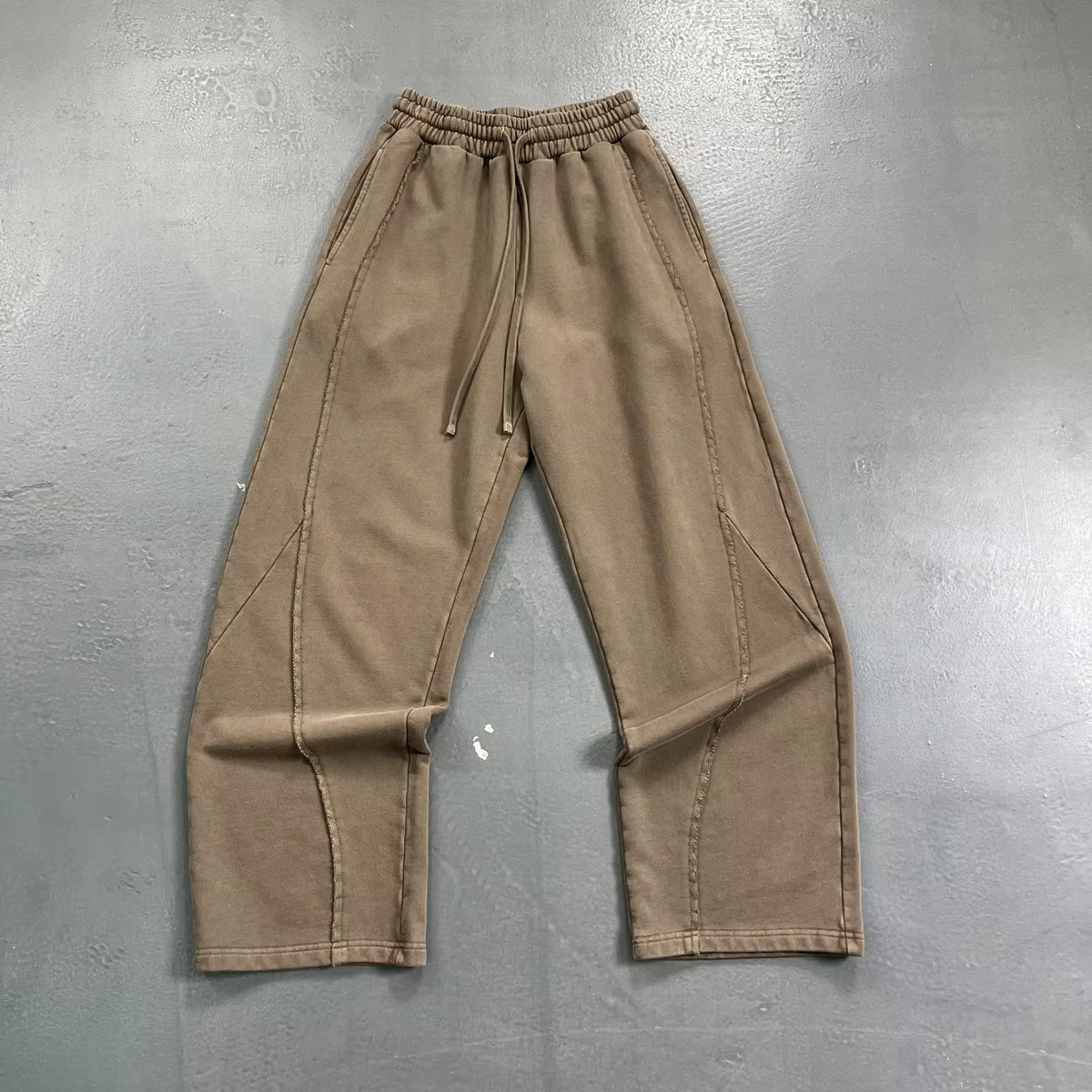 Unisex Solid Pullover Crew Neck Tracksuit Set