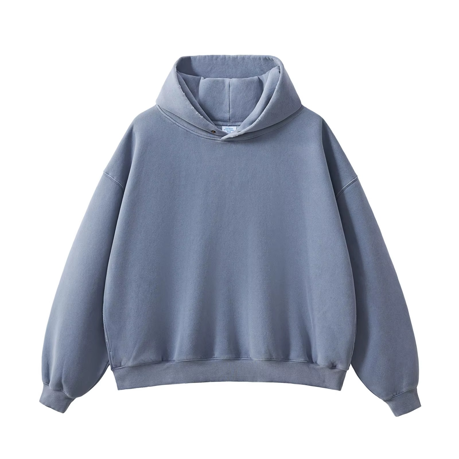 Cropped Acid Wash Fleece Hoodie