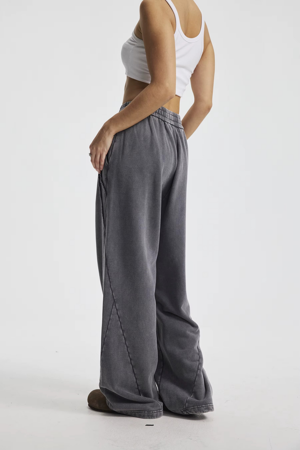 Unisex Baggy Fit Wide Leg Sweatpants –Vintage Streetwear Fleece