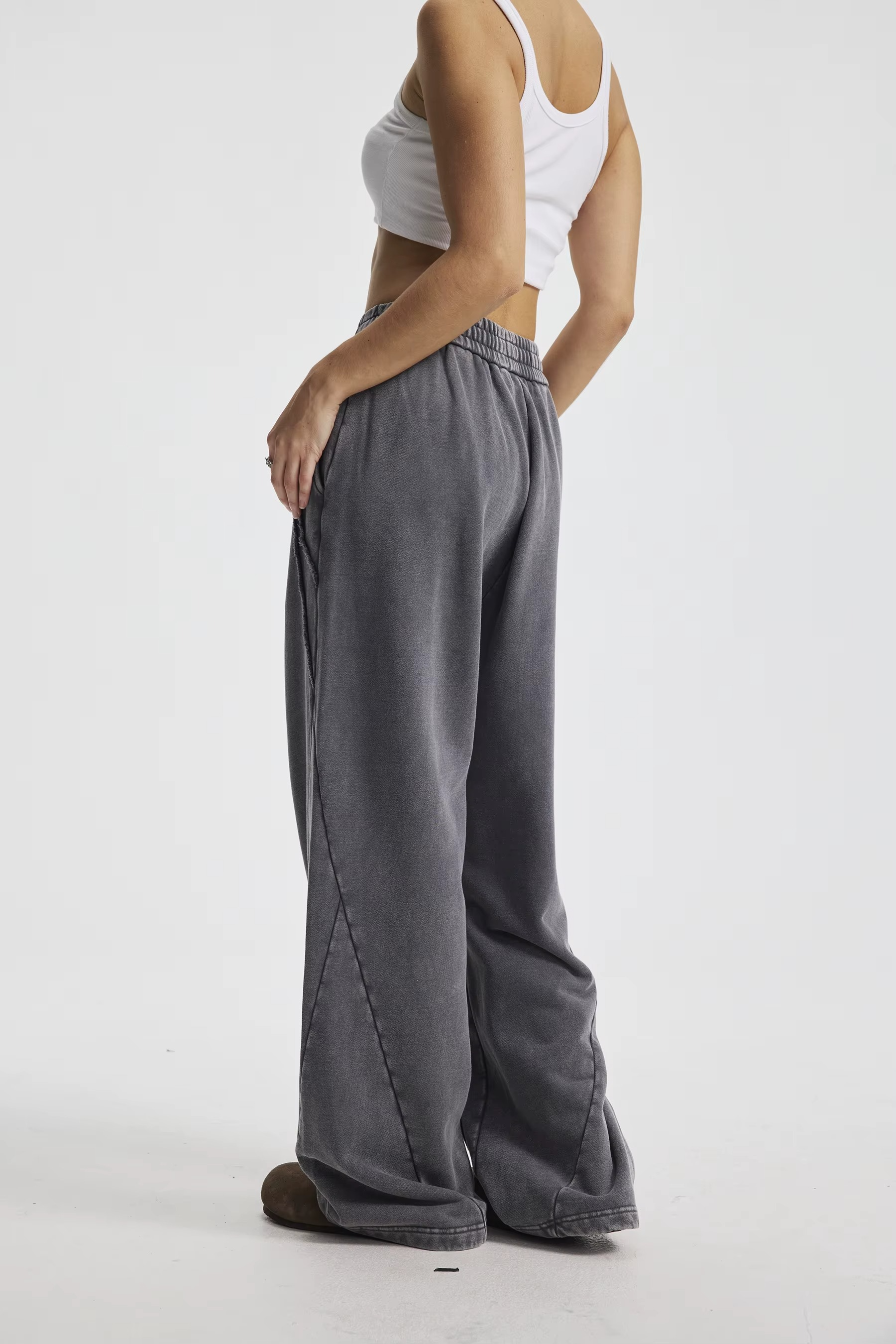 Unisex Baggy Fit Wide Leg Sweatpants –Vintage Streetwear Fleece