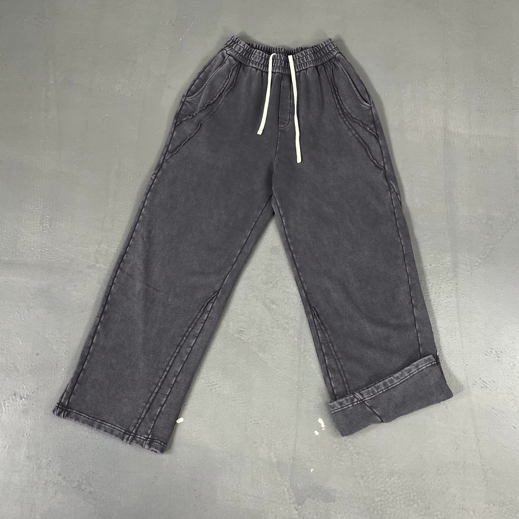 Unisex Baggy Fit Wide Leg Sweatpants –Vintage Streetwear Fleece