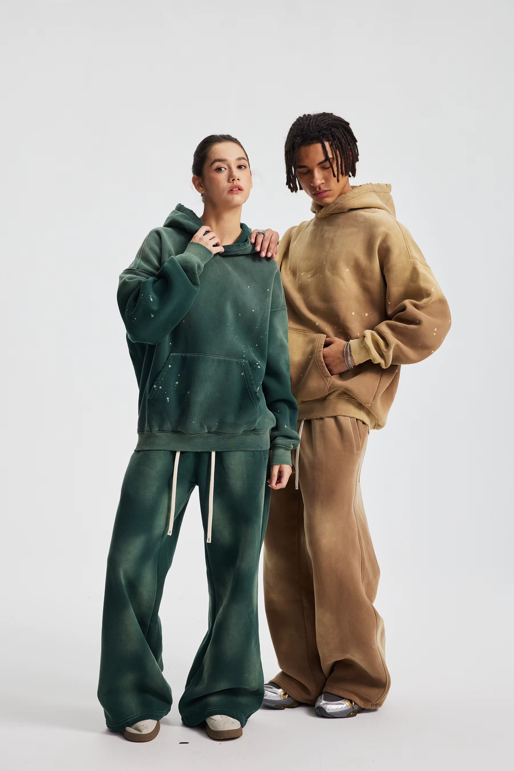 Heavyweight Oversized Distressed Pullover Hoodie