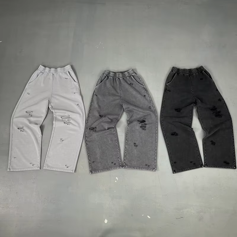 Breathable Distressed Casual Pants