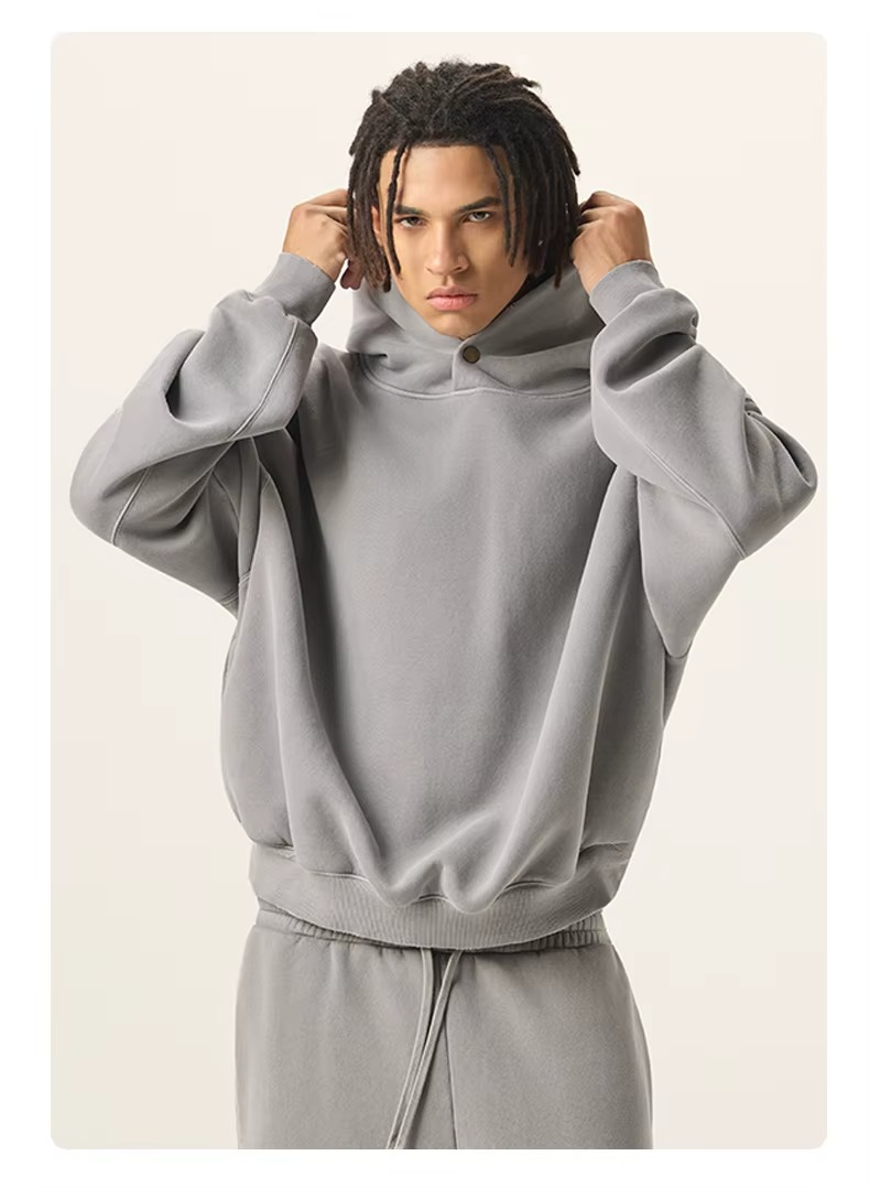 Cropped Acid Wash Fleece Hoodie