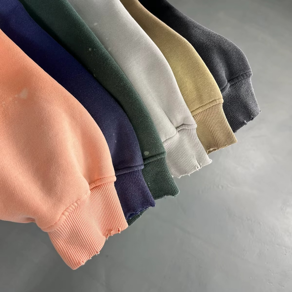 Heavyweight Oversized Distressed Pullover Hoodie