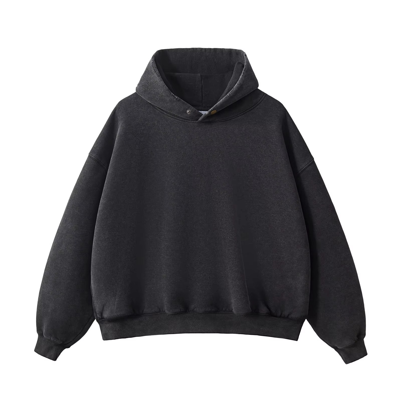 Cropped Acid Wash Fleece Hoodie