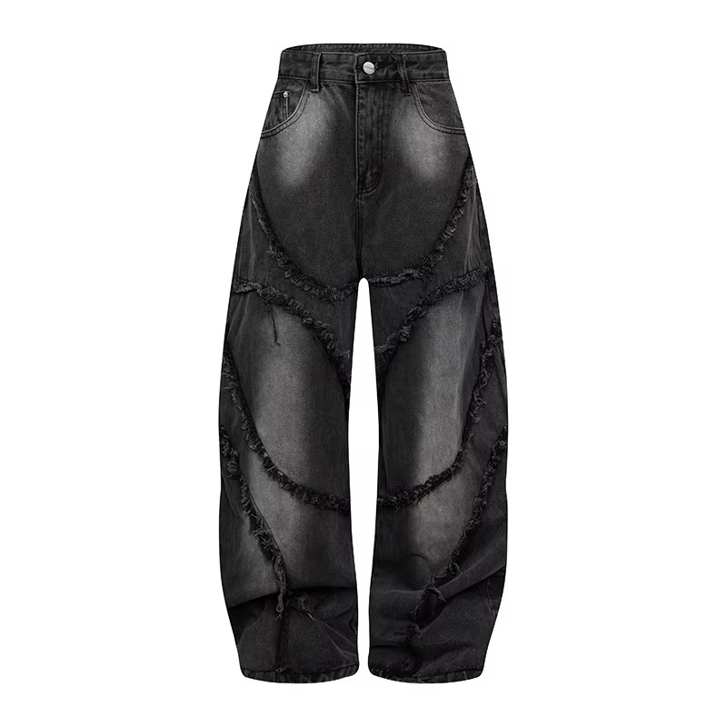 Vintage Washed Spliced Denim Jeans