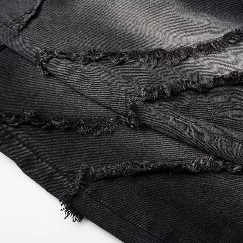 Vintage Washed Spliced Denim Jeans