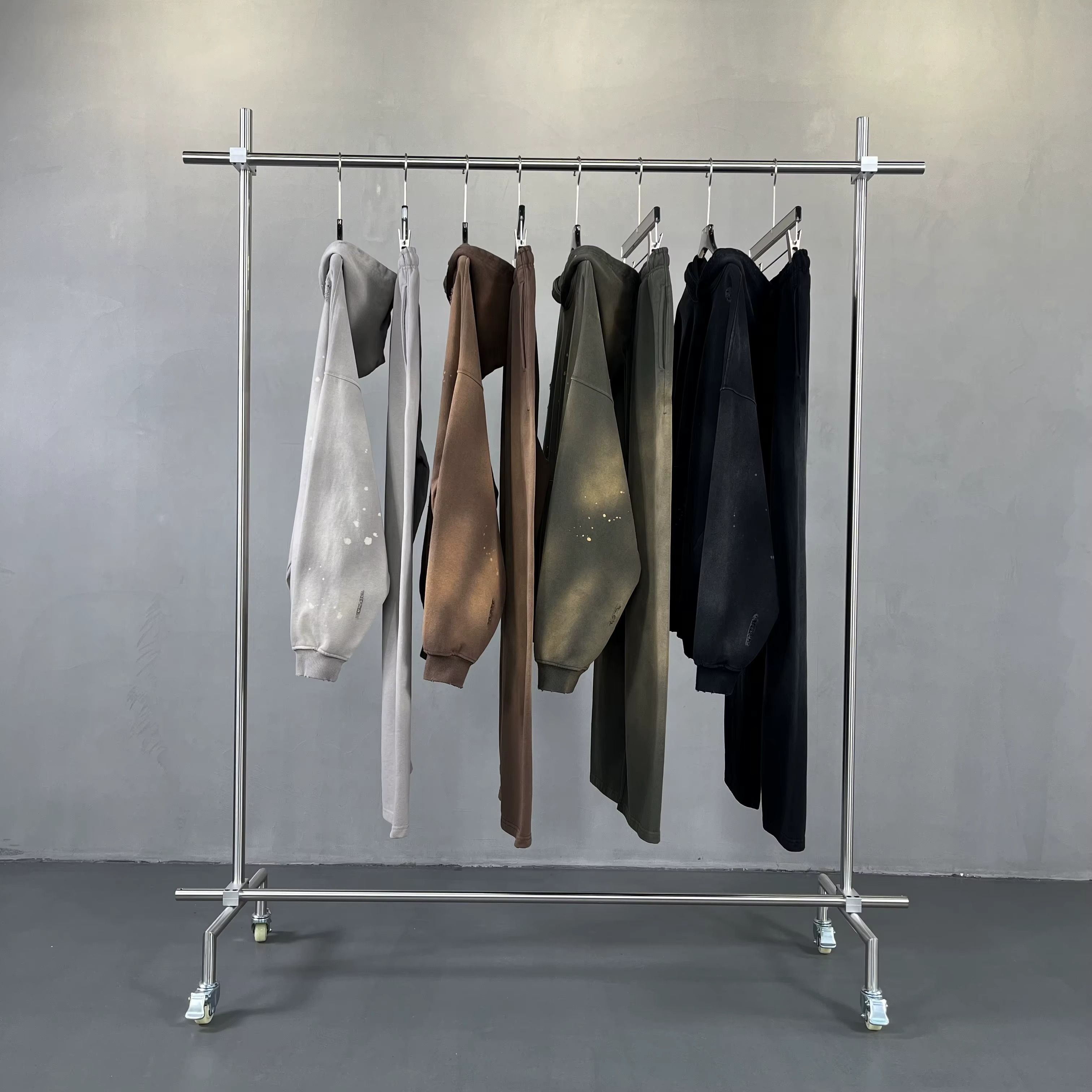 Unisex Acid Wash Wide-Leg Flared Sweatpants