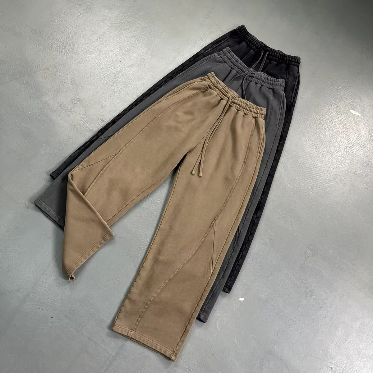 Unisex Solid Pullover Crew Neck Tracksuit Set