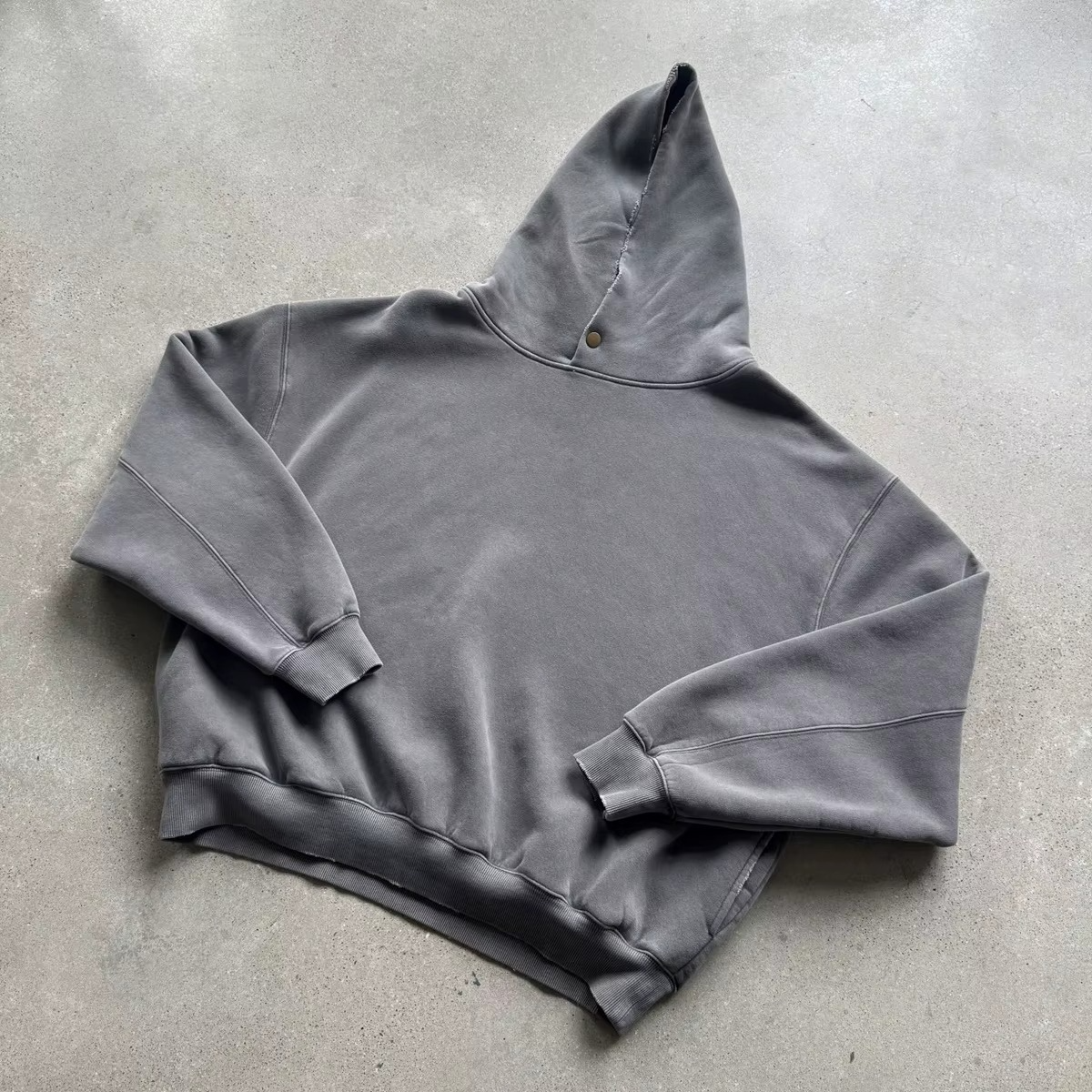 Cropped Acid Wash Fleece Hoodie