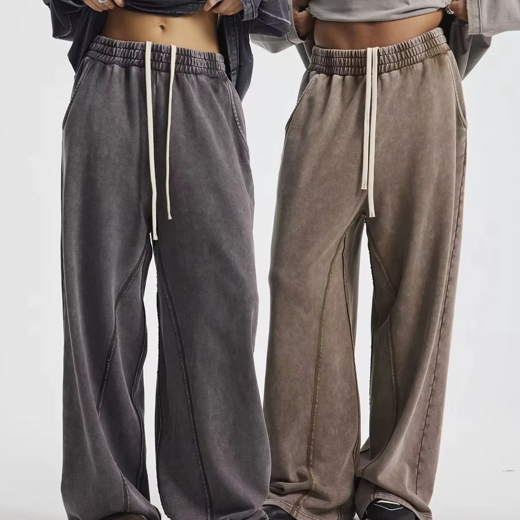 Acid Wash Baggy Distressed Streetwear Pants