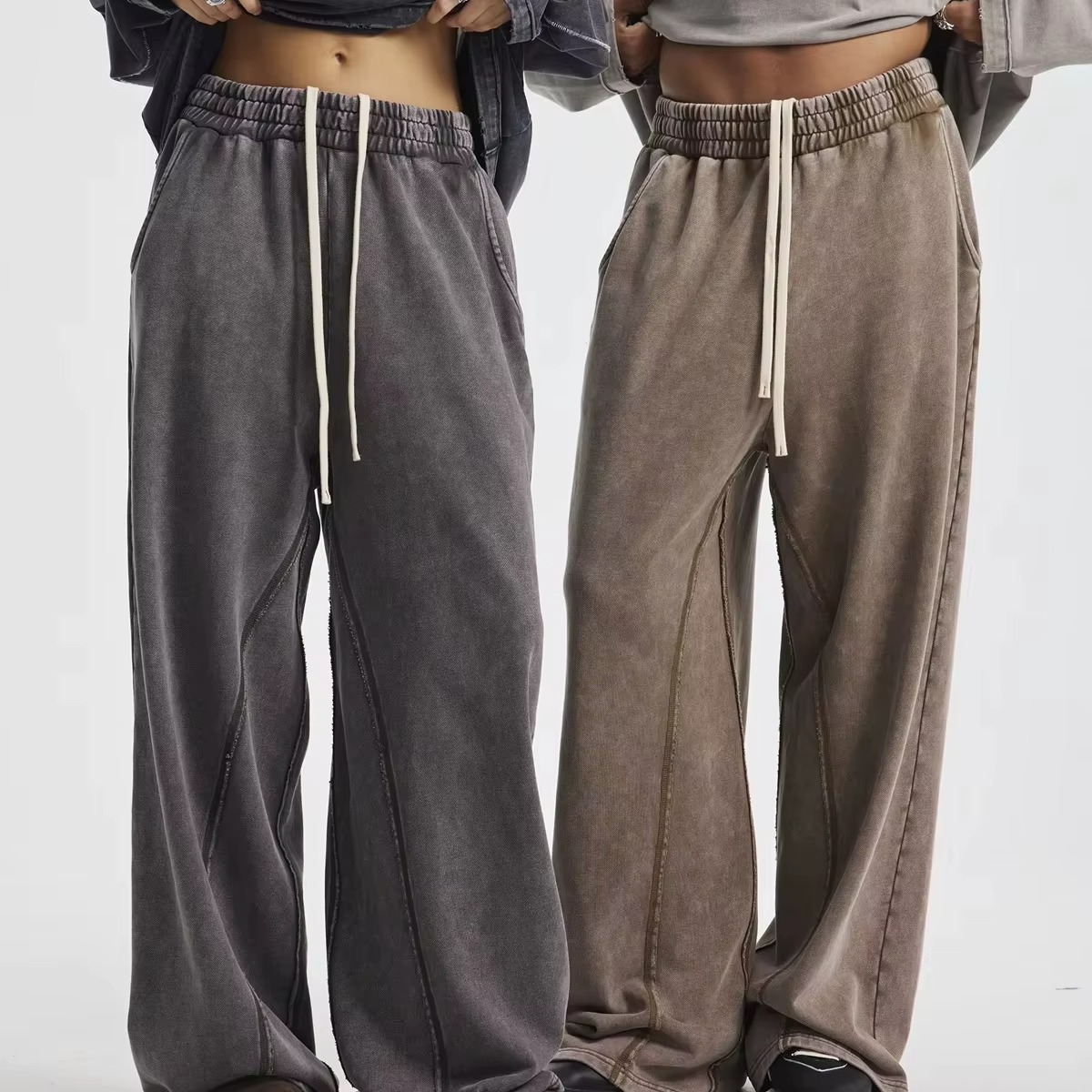 Acid Wash Baggy Distressed Streetwear Pants