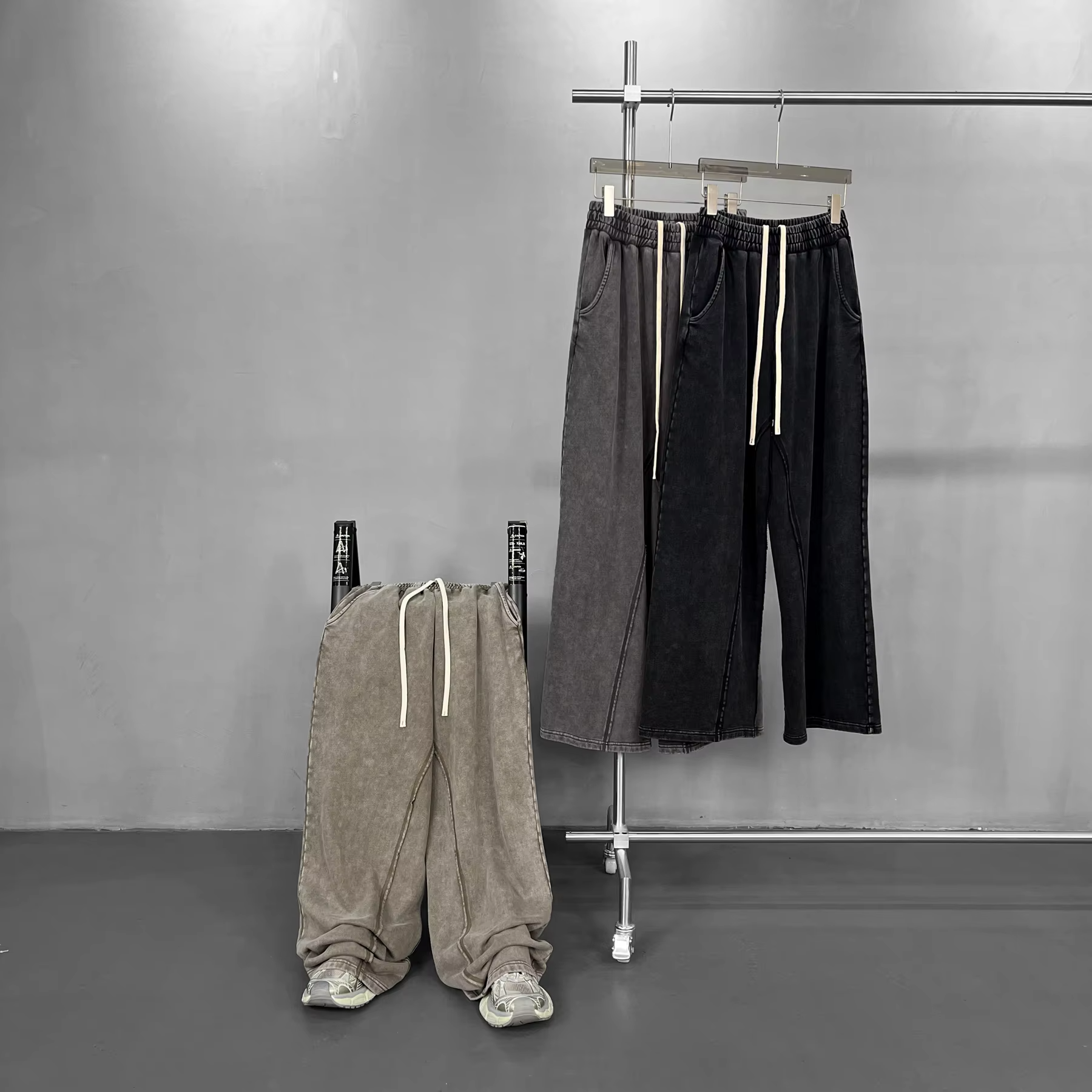 Acid Wash Baggy Distressed Streetwear Pants