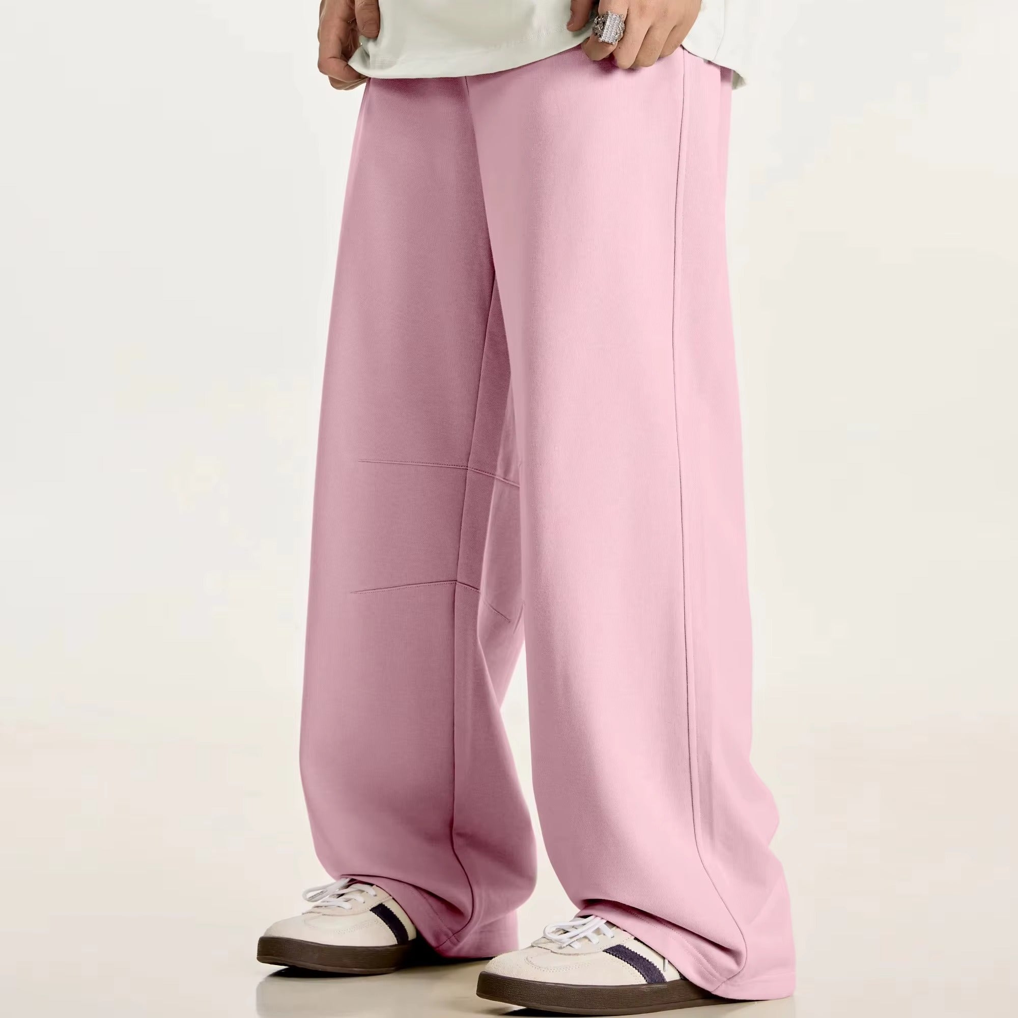 Curved Leg Baggy Sweatpants